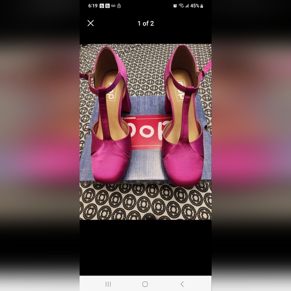 EUC Size 8.5 Pop Westerley- Hot Pink Block Heel Shoes- 4 inch box included - Picture 4 of 4